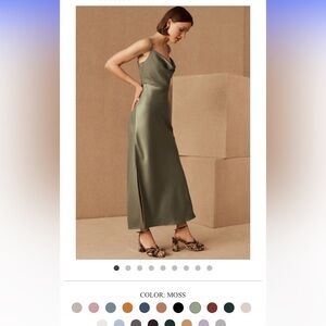 Cali Satin Charmeuse Midi Dress. BHLDN